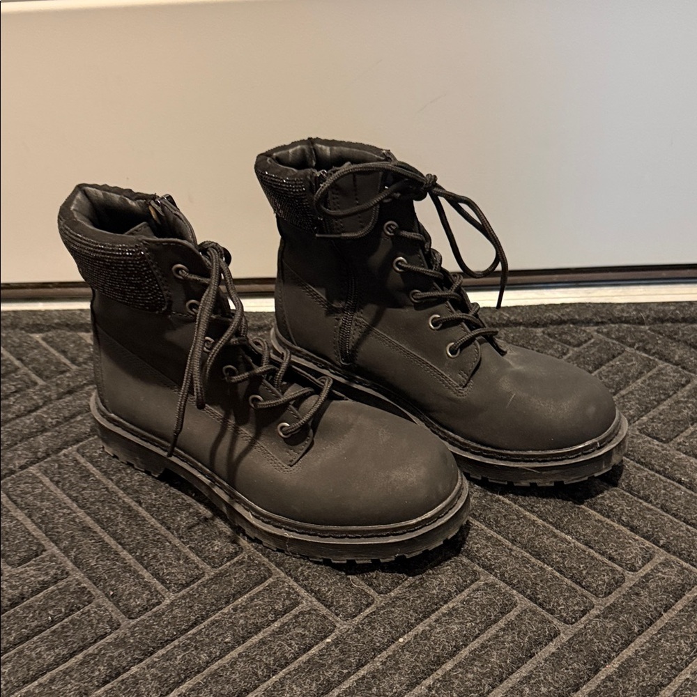 Wild Pair Black Lace Up Boots